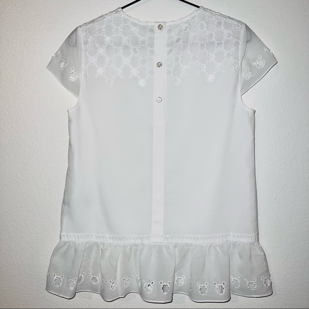 NWT Ted Baker | Fellie Broderie Pleated Frill Eyelet Blouse XS 0-2 - Picture 12 of 16